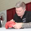 Ricky Hatton signs autographs at the Boxing Collectors Show at the Canastota High School