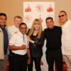 Erik Morales, Ricky Hatton, Ivan Calderon, Jackie Kallen, Marco Antonio Barrera & Bronco McKart pose for a photo.