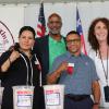 Ana Maria Torres, Michael Moorer, Ivan Calderon & Jane Couch make an everlasting impression at the Fist Casting ceremony.