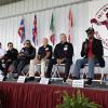 Referee talk on the Museum Grounds (left to right): Charlie Fitch, Benji Esteves, Sharon Sands, Mark Nelson, Russell Mora & Kenny Bayless.